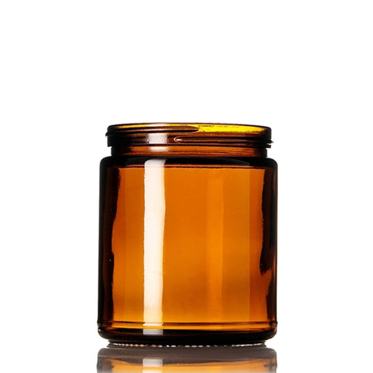 amber glass candle jar