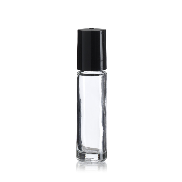 clear glass roll on bottle